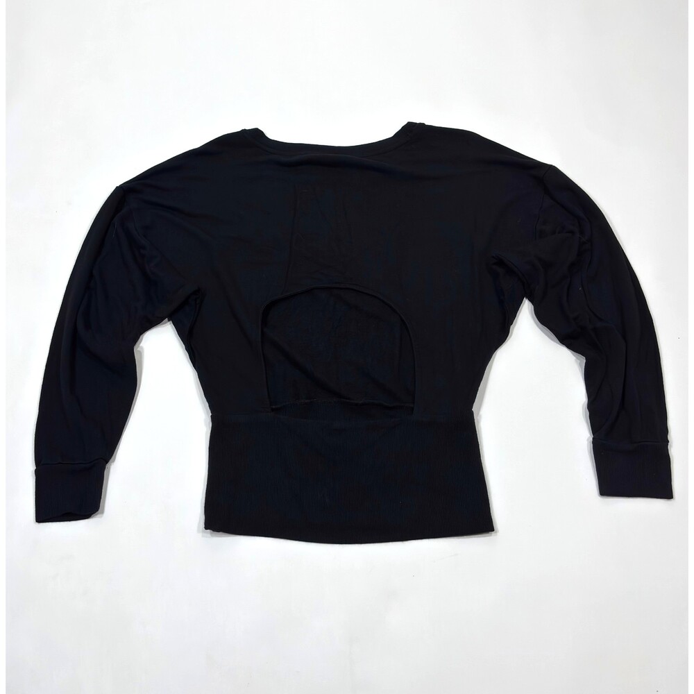 Express Open Back Dolman Long Sleeve Top Black - Size XS - Picture 3 of 5